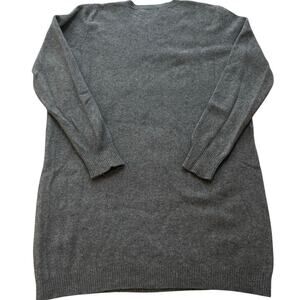 Polo Ralph Lauren XL Wool Cashmere Blend Gray Suede Elbow Patch Sweater Dress